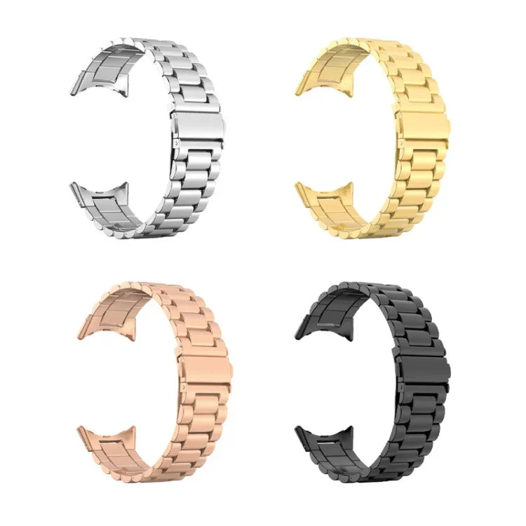 Bracelet de montre intégré en acier inoxydable à trois billes, pour Google Pixel Watch 4 / Watch 3 45mm