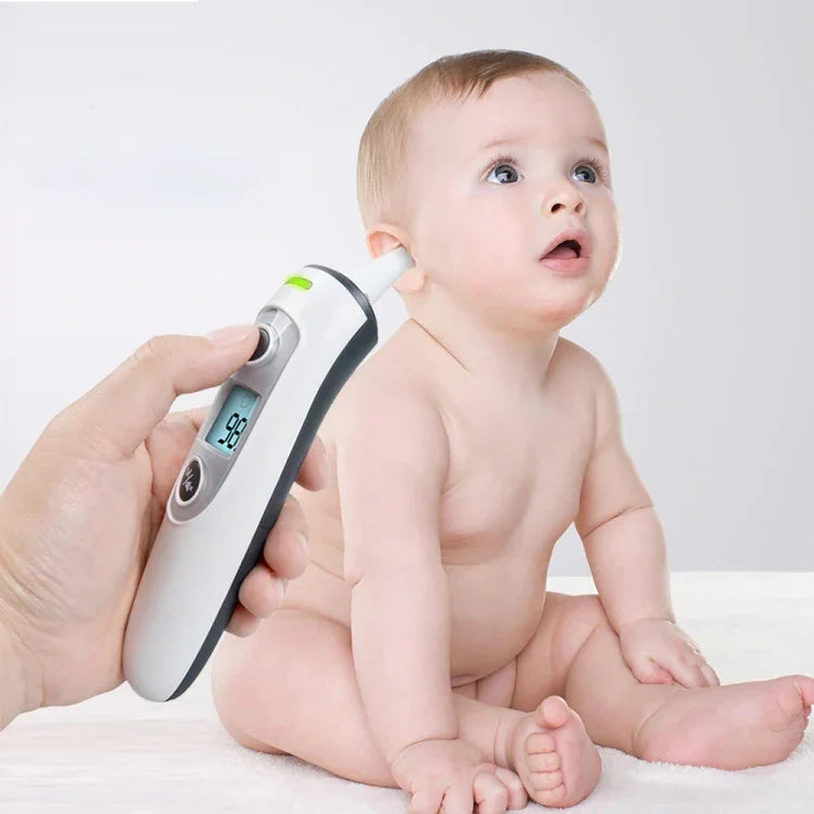 Thermomètre RZ8810 Thermomètre corporel auriculaire affichage LED Thermomètre électronique numérique IR Thermomètre médical infrarouge pour bébé fièvre