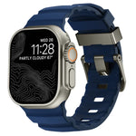 Bracelet de montre Wild Path gris à boucle en silicone épais, pour Apple Watch 46 mm / 49 mm / 45 mm / 44 mm