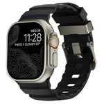 Bracelet de montre Wild Path gris à boucle en silicone épais, pour Apple Watch 46 mm / 49 mm / 45 mm / 44 mm