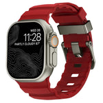 Bracelet de montre Wild Path gris à boucle en silicone épais, pour Apple Watch 46 mm / 49 mm / 45 mm / 44 mm