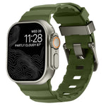 Bracelet de montre Wild Path gris à boucle en silicone épais, pour Apple Watch 46 mm / 49 mm / 45 mm / 44 mm