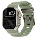 Bracelet de montre Wild Path gris à boucle en silicone épais, pour Apple Watch 46 mm / 49 mm / 45 mm / 44 mm