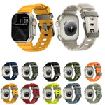 Bracelet de montre Wild Path gris à boucle en silicone épais, pour Apple Watch 46 mm / 49 mm / 45 mm / 44 mm