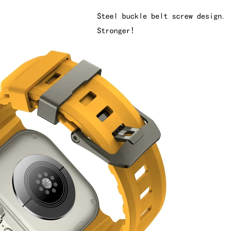 Bracelet de montre Wild Path gris à boucle en silicone épais, pour Apple Watch 46 mm / 49 mm / 45 mm / 44 mm