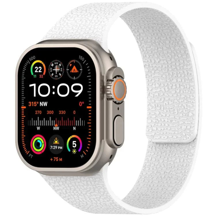 Bracelet de montre magnétique en silicone à texture litchi, compatible avec Apple Watch 46 mm / 49 mm / 45 mm / 44 mm et Apple Watch 42 mm / 41 mm / 40 mm / 38 mm.