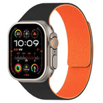 Bracelet de montre magnétique en silicone à texture litchi, compatible avec Apple Watch 46 mm / 49 mm / 45 mm / 44 mm et Apple Watch 42 mm / 41 mm / 40 mm / 38 mm.