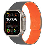Bracelet de montre magnétique en silicone à texture litchi, compatible avec Apple Watch 46 mm / 49 mm / 45 mm / 44 mm et Apple Watch 42 mm / 41 mm / 40 mm / 38 mm.