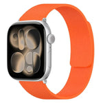 Bracelet de montre magnétique en silicone à texture litchi, compatible avec Apple Watch 46 mm / 49 mm / 45 mm / 44 mm et Apple Watch 42 mm / 41 mm / 40 mm / 38 mm.
