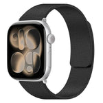 Bracelet de montre magnétique en silicone à texture litchi, compatible avec Apple Watch 46 mm / 49 mm / 45 mm / 44 mm et Apple Watch 42 mm / 41 mm / 40 mm / 38 mm.