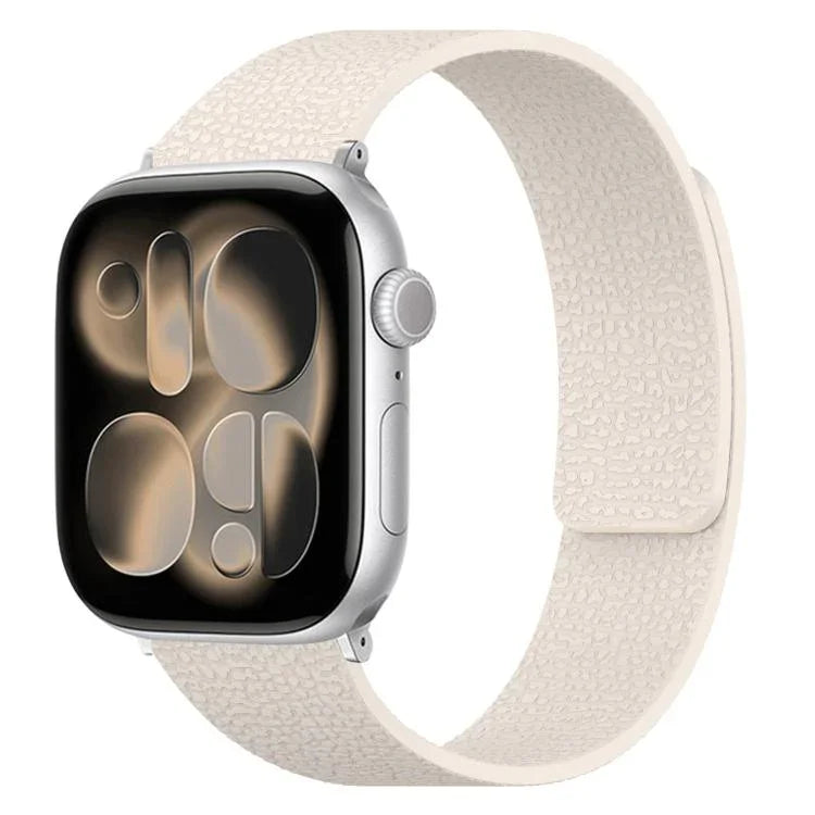 Bracelet de montre magnétique en silicone à texture litchi, compatible avec Apple Watch 46 mm / 49 mm / 45 mm / 44 mm et Apple Watch 42 mm / 41 mm / 40 mm / 38 mm.