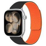 Bracelet de montre magnétique en silicone à texture litchi, compatible avec Apple Watch 46 mm / 49 mm / 45 mm / 44 mm et Apple Watch 42 mm / 41 mm / 40 mm / 38 mm.