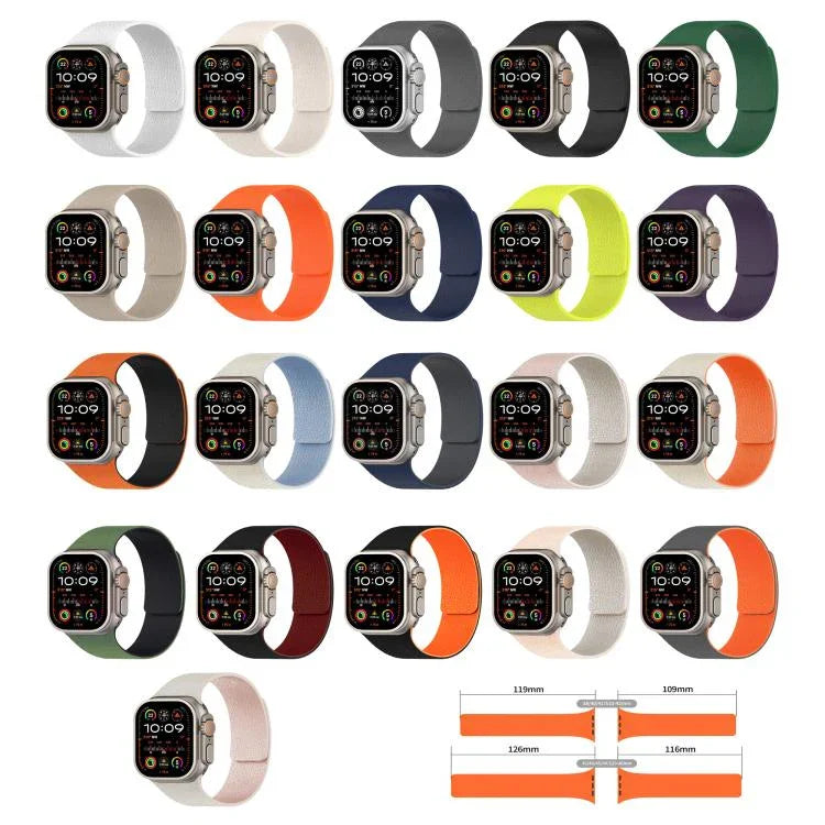 Bracelet de montre magnétique en silicone à texture litchi, compatible avec Apple Watch 46 mm / 49 mm / 45 mm / 44 mm et Apple Watch 42 mm / 41 mm / 40 mm / 38 mm.