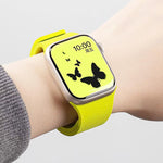 Bracelet de montre magnétique en silicone à texture litchi, compatible avec Apple Watch 46 mm / 49 mm / 45 mm / 44 mm et Apple Watch 42 mm / 41 mm / 40 mm / 38 mm.