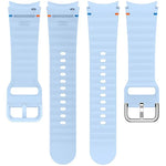 Wavy Grain Stitched Silver Buckle Silicone Watch Band, For Samsung Galaxy Watch 7 40 / 44mm