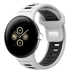 Bracelet de montre en silicone à boucle inversée bicolore, pour Google Pixel Watch 4 / Watch 3 45 mm
