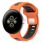 Bracelet de montre en silicone à boucle inversée bicolore, pour Google Pixel Watch 4 / Watch 3 45 mm