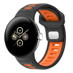 Bracelet de montre en silicone à boucle inversée bicolore, pour Google Pixel Watch 4 / Watch 3 45 mm