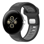 Bracelet de montre en silicone à boucle inversée bicolore, pour Google Pixel Watch 4 / Watch 3 45 mm