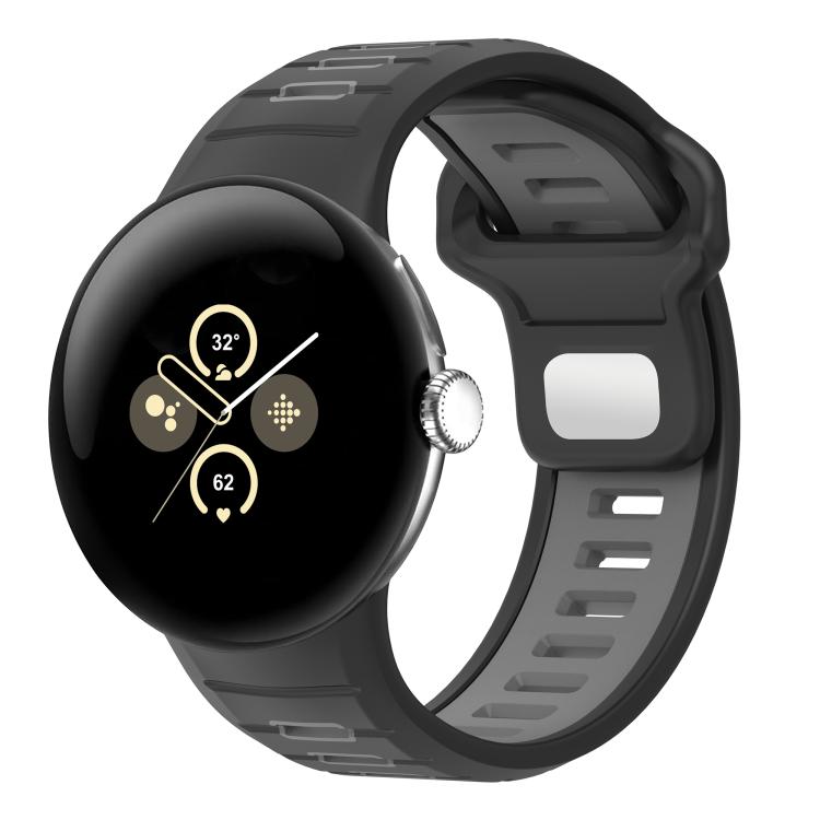 Bracelet de montre en silicone à boucle inversée bicolore, pour Google Pixel Watch 4 / Watch 3 45 mm