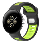 Bracelet de montre en silicone à boucle inversée bicolore, pour Google Pixel Watch 4 / Watch 3 45 mm