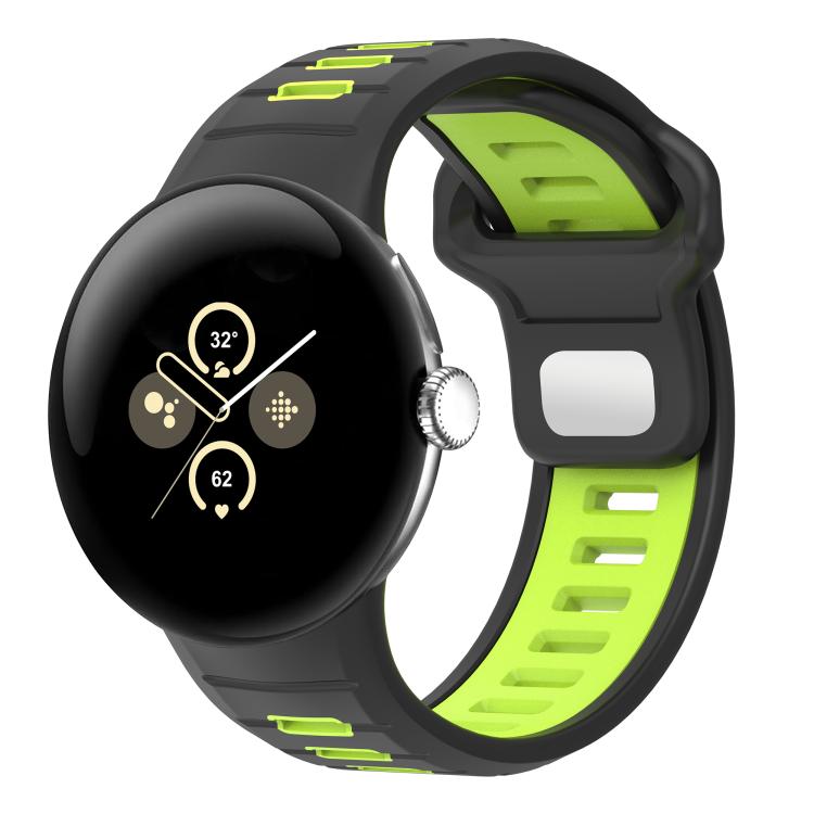 Bracelet de montre en silicone à boucle inversée bicolore, pour Google Pixel Watch 4 / Watch 3 45 mm