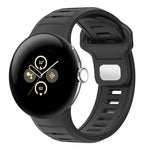 Bracelet de montre en silicone à boucle inversée bicolore, pour Google Pixel Watch 4 / Watch 3 45 mm