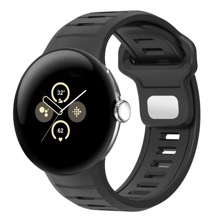 Bracelet de montre en silicone à boucle inversée bicolore, pour Google Pixel Watch 4 / Watch 3 45 mm