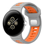 Bracelet de montre en silicone à boucle inversée bicolore, pour Google Pixel Watch 4 / Watch 3 45 mm