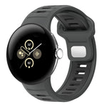 Bracelet de montre en silicone à boucle inversée bicolore, pour Google Pixel Watch 4 / Watch 3 45 mm