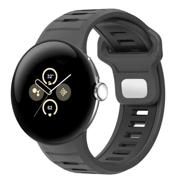 Bracelet de montre en silicone à boucle inversée bicolore, pour Google Pixel Watch 4 / Watch 3 45 mm