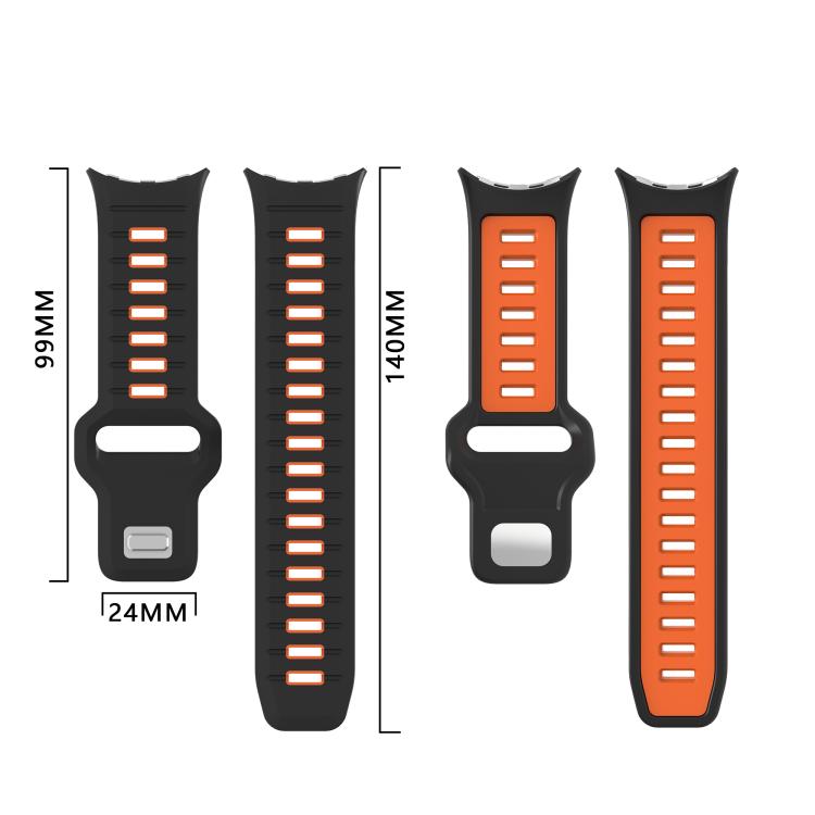 Bracelet de montre en silicone à boucle inversée bicolore, pour Google Pixel Watch 4 / Watch 3 45 mm