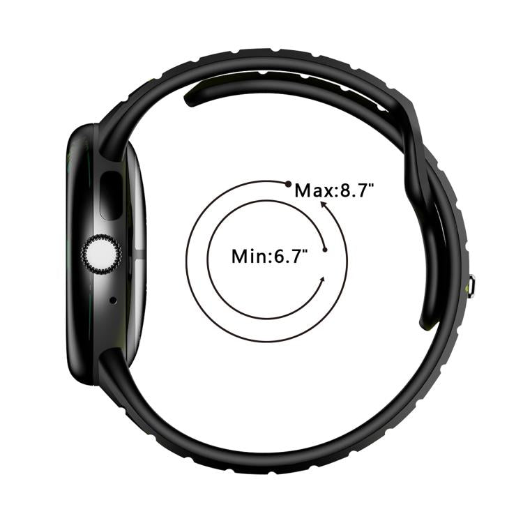 Bracelet de montre en silicone à boucle inversée bicolore, pour Google Pixel Watch 4 / Watch 3 45 mm