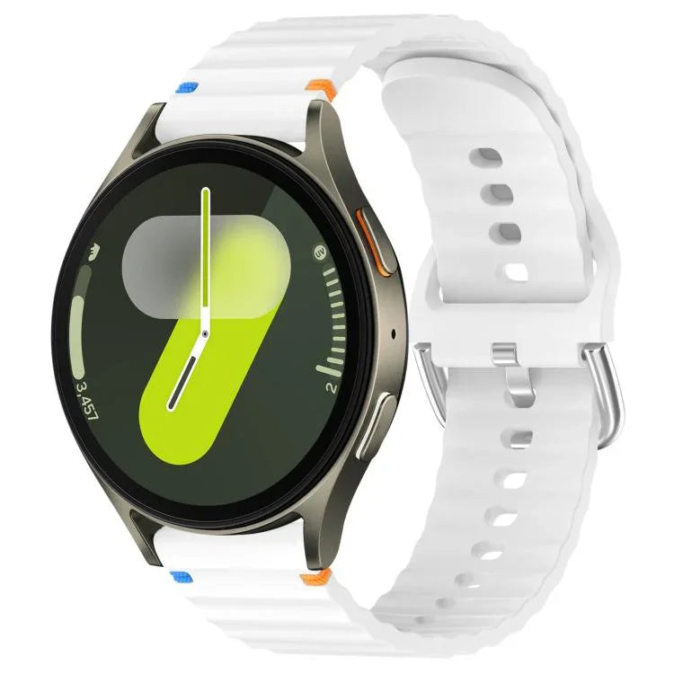 Bracelet de montre en silicone 20 mm à motif de vagues, pour Samsung Galaxy Watch 7 40 / 44mm