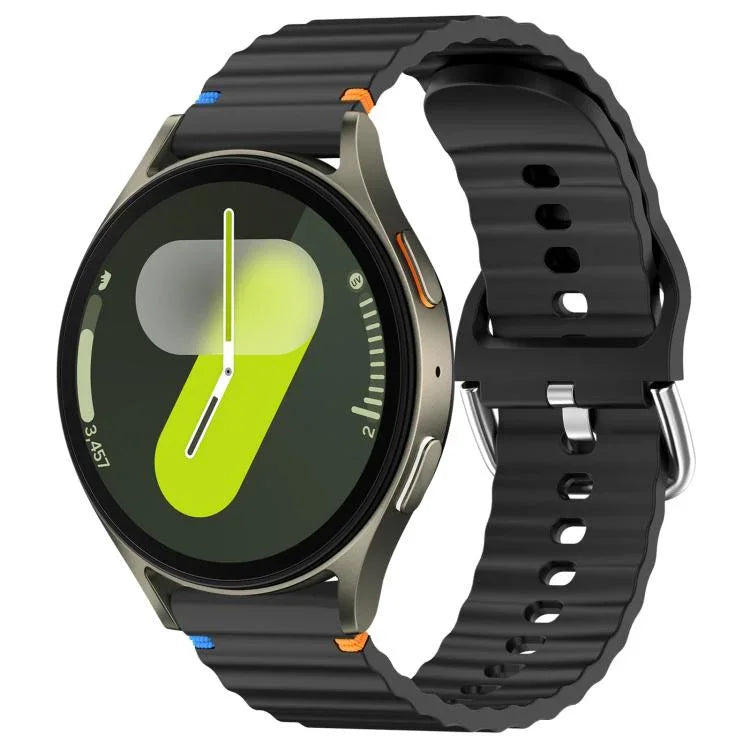 Bracelet de montre en silicone 20 mm à motif de vagues, pour Samsung Galaxy Watch 7 40 / 44mm