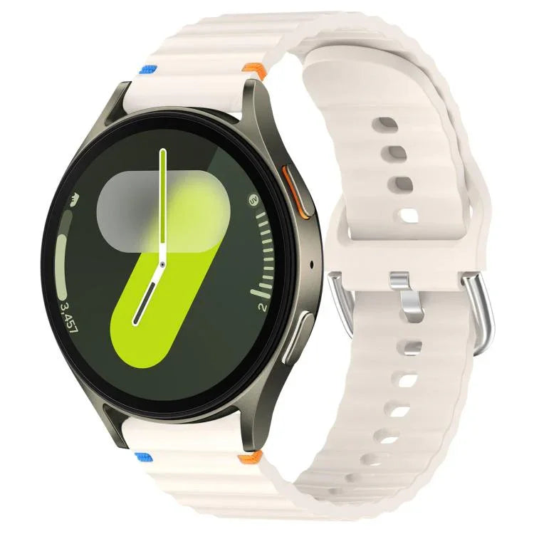 Bracelet de montre en silicone 20 mm à motif de vagues, pour Samsung Galaxy Watch 7 40 / 44mm