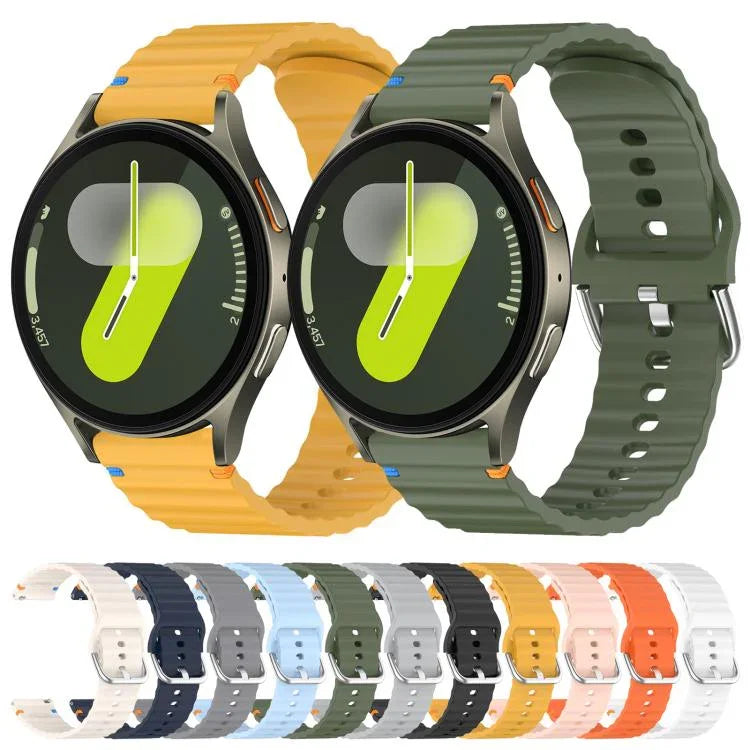Bracelet de montre en silicone 20 mm à motif de vagues, pour Samsung Galaxy Watch 7 40 / 44mm