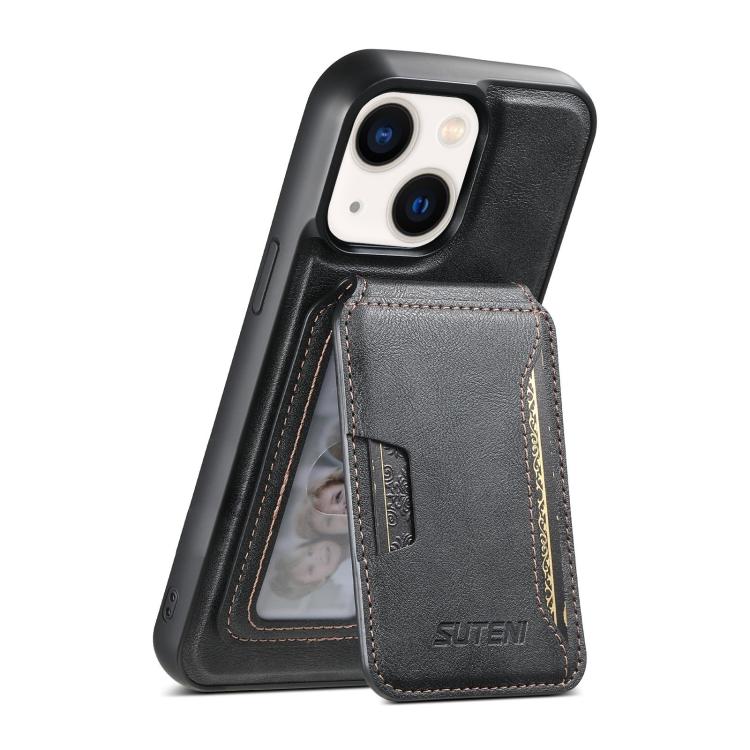 Coque de téléphone en cuir à texture cuir de vachette Suteni M3 Card Bag MagSafe, pour iPhone 13 Pro Max, iPhone 13 Pro, iPhone 13, iPhone 12, iPhone 12 Pro Max, iPhone 12 Pro