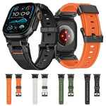Bracelet de montre en TPU grainé vertical avec connecteur en acier inoxydable, compatible avec Apple Watch 46 mm / 49 mm / 45 mm / 44 mm