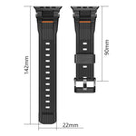 Bracelet de montre en TPU grainé vertical avec connecteur en acier inoxydable, compatible avec Apple Watch 46 mm / 49 mm / 45 mm / 44 mm