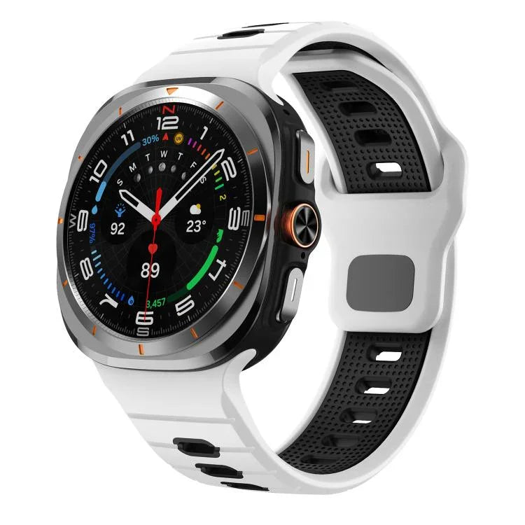 Bracelet de montre en silicone à rayures horizontales et boucle inversée, pour Samsung Galaxy Watch Ultra 47mm / Ultra 2025