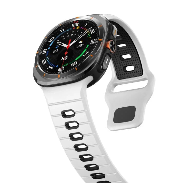 Bracelet de montre en silicone à rayures horizontales et boucle inversée, pour Samsung Galaxy Watch Ultra 47mm / Ultra 2025