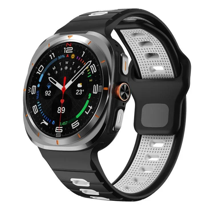 Bracelet de montre en silicone à rayures horizontales et boucle inversée, pour Samsung Galaxy Watch Ultra 47mm / Ultra 2025