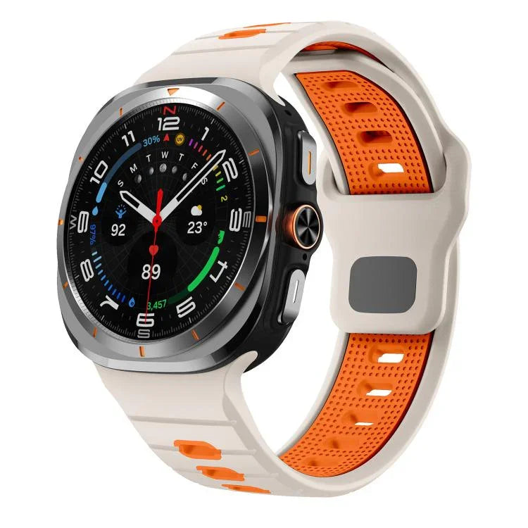 Bracelet de montre en silicone à rayures horizontales et boucle inversée, pour Samsung Galaxy Watch Ultra 47mm / Ultra 2025