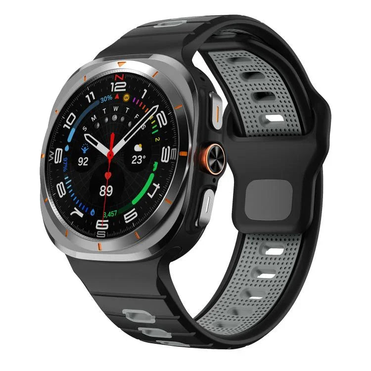Bracelet de montre en silicone à rayures horizontales et boucle inversée, pour Samsung Galaxy Watch Ultra 47mm / Ultra 2025