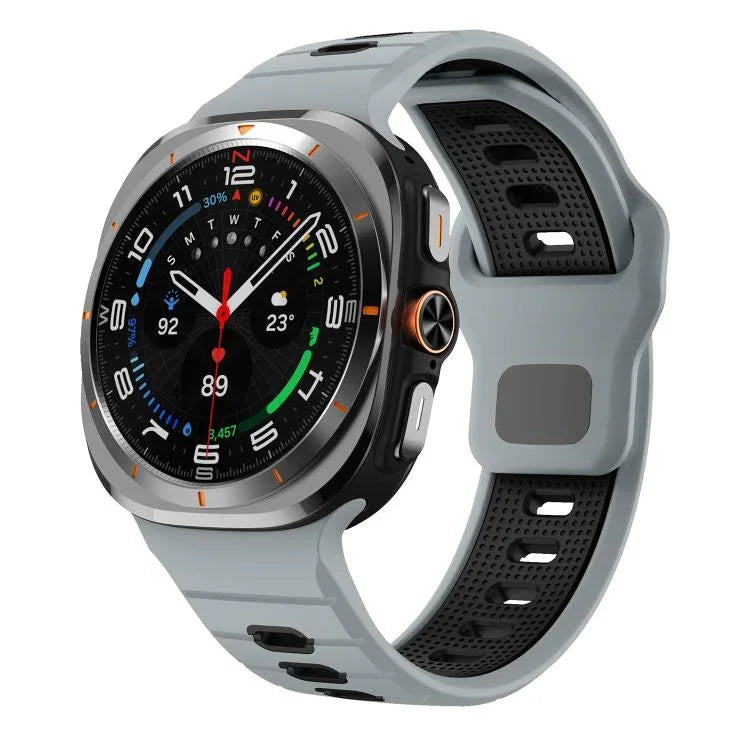 Bracelet de montre en silicone à rayures horizontales et boucle inversée, pour Samsung Galaxy Watch Ultra 47mm / Ultra 2025