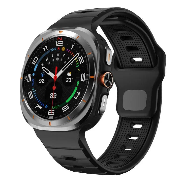 Bracelet de montre en silicone à rayures horizontales et boucle inversée, pour Samsung Galaxy Watch Ultra 47mm / Ultra 2025
