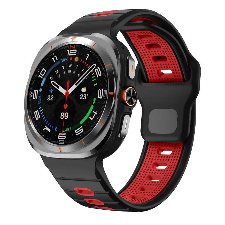 Bracelet de montre en silicone à rayures horizontales et boucle inversée, pour Samsung Galaxy Watch Ultra 47mm / Ultra 2025