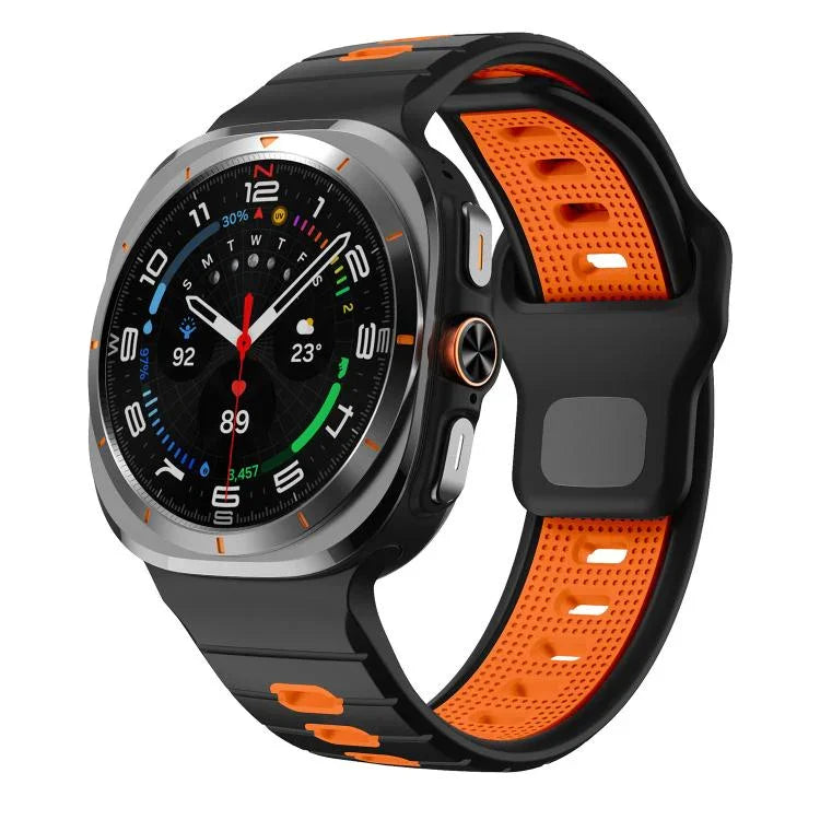 Bracelet de montre en silicone à rayures horizontales et boucle inversée, pour Samsung Galaxy Watch Ultra 47mm / Ultra 2025