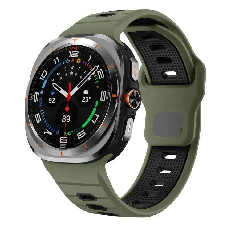 Bracelet de montre en silicone à rayures horizontales et boucle inversée, pour Samsung Galaxy Watch Ultra 47mm / Ultra 2025